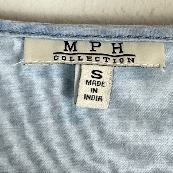 MPH Collection Chambray Button Up V-neck Sheath Midi Dress S - Picture 4 of 8